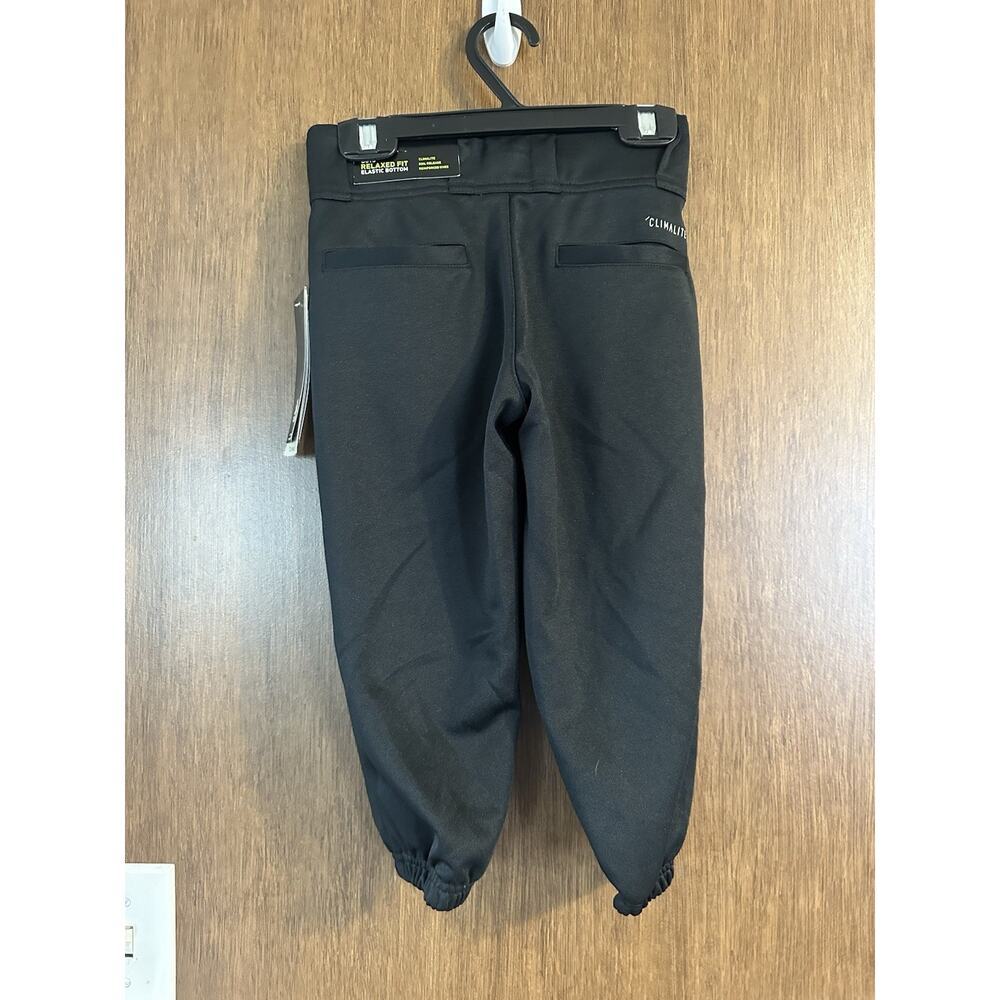 NWT Adidas boys baseball tripple stripe pants black xxs summer sports t-ball - Picture 2 of 11